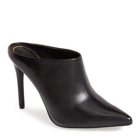 Enzo Angiolini Faxon Pointed Toe Leather Mules 7.5 Minimalist Edgy Classic Chic - Picture 12 of 12